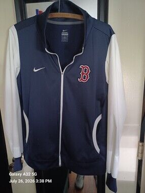 Nike Navy and White Boston Red Sox Track Jacket